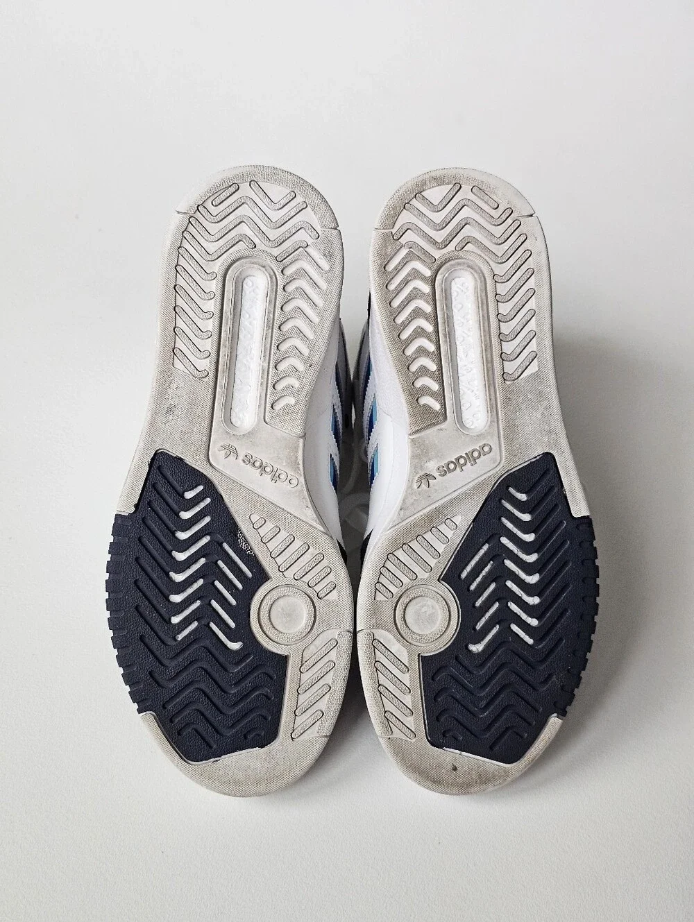 Adidas Drop Step XL Mid Top Basketball Sneakers White Navy Blue Men’s 7.5